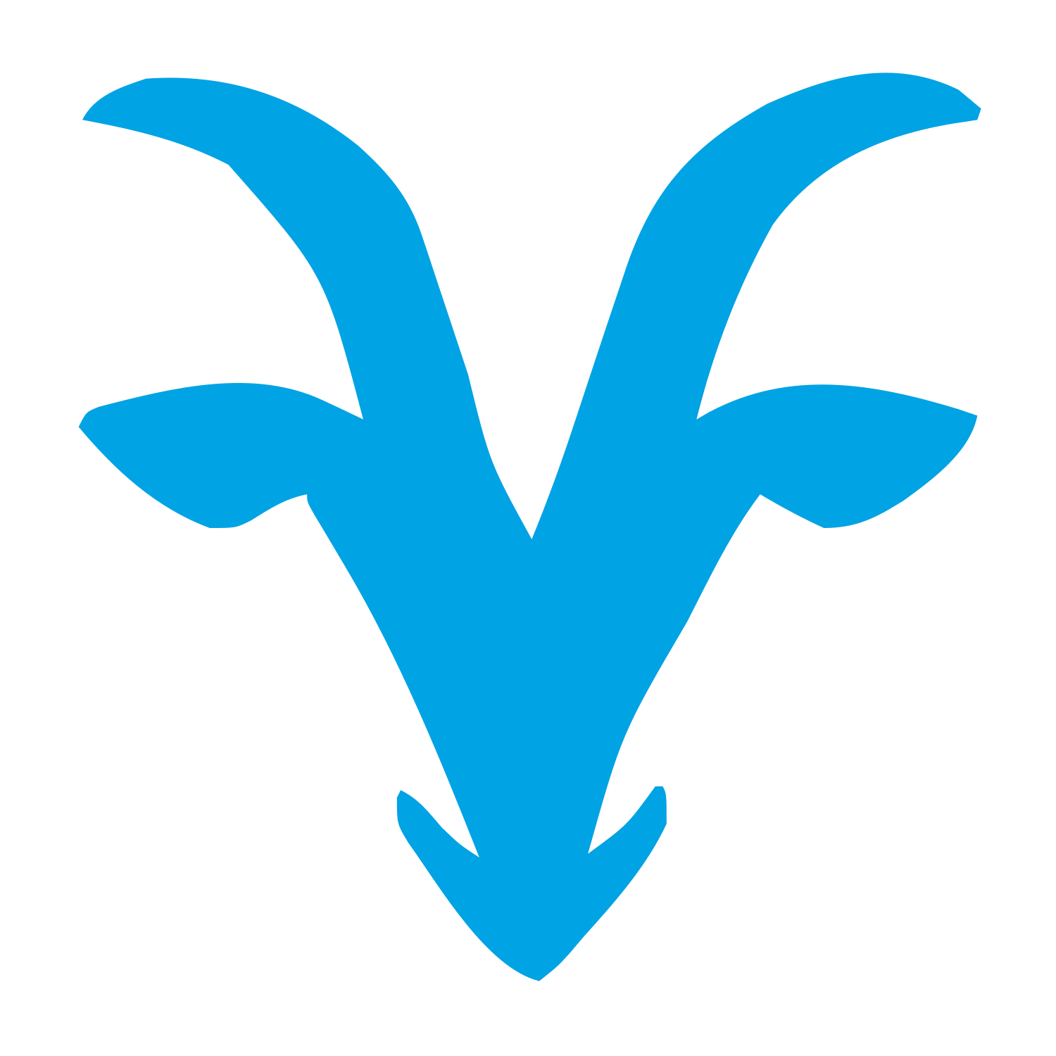 Goat Horns Head Logo #00a3e4
