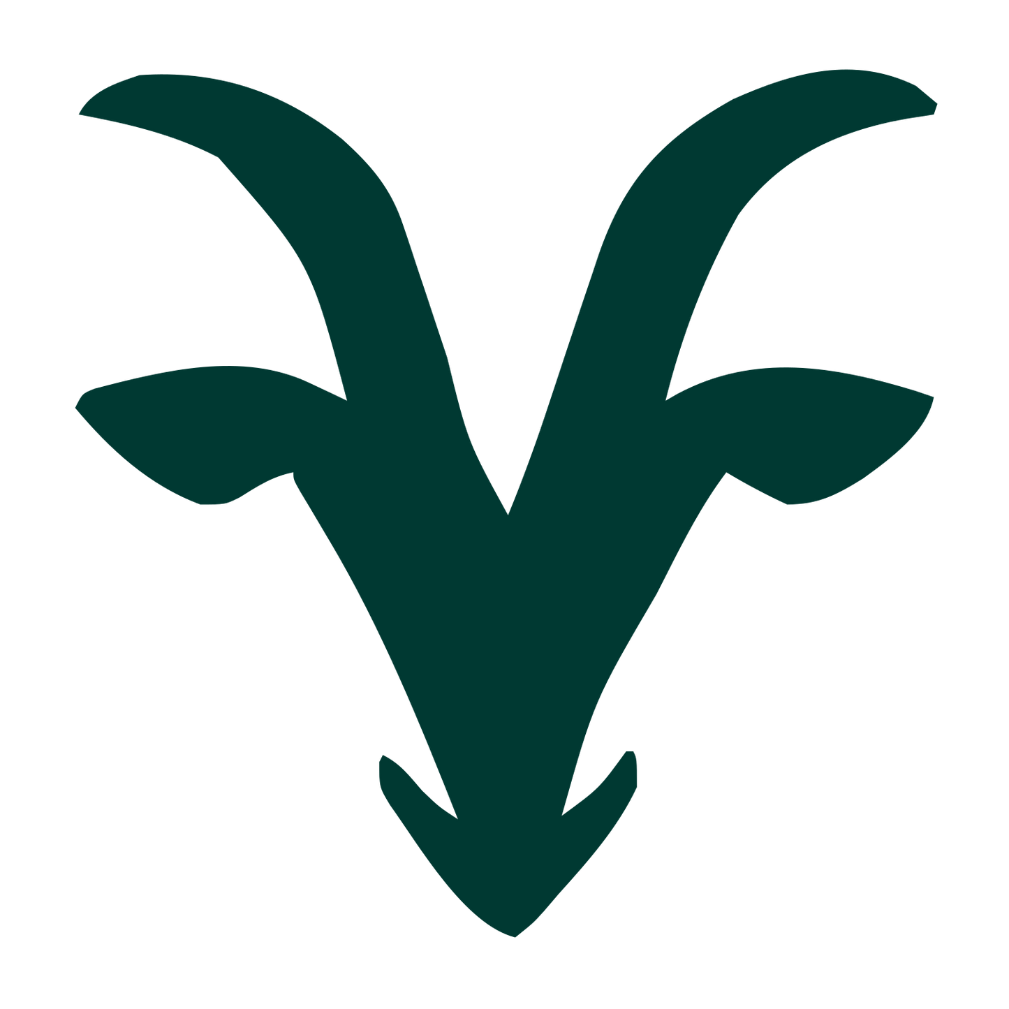 Goat Horns Head Logo #003932