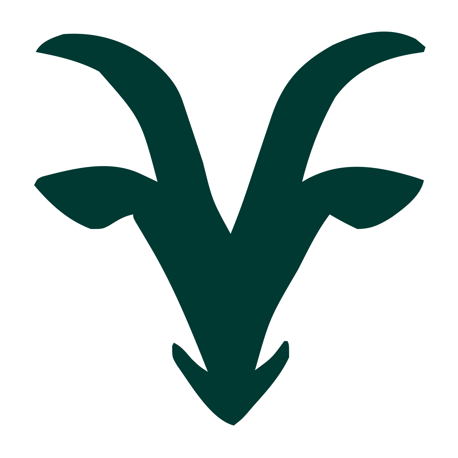 Goat Horns Head Logo #003932