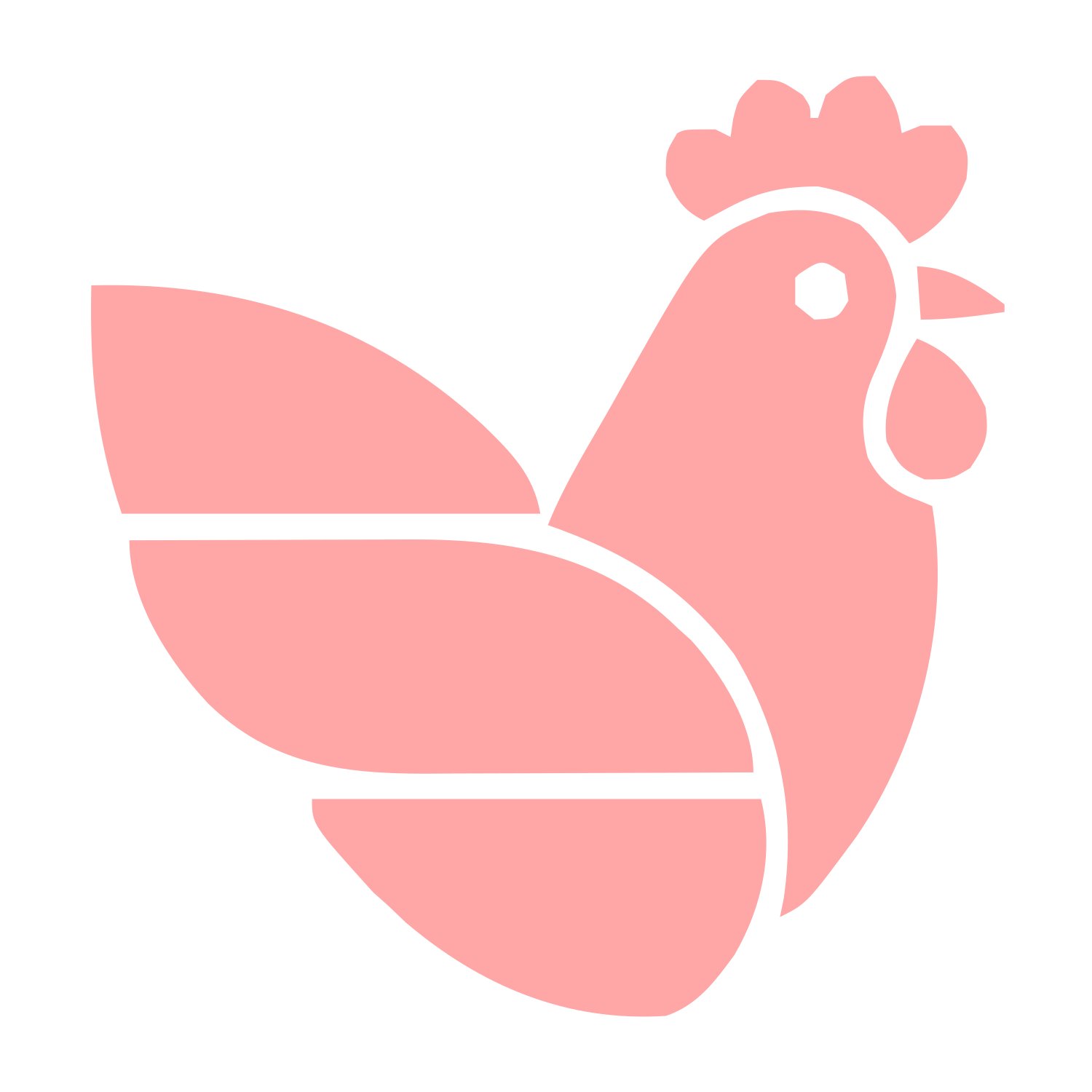 Layered Overlap Chicken Logo #ffa6a6