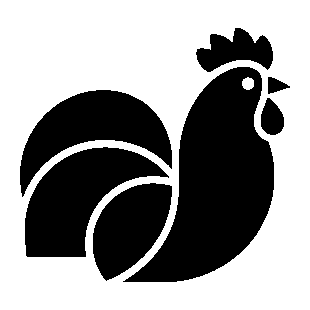Rooster Layered Overlap Logo