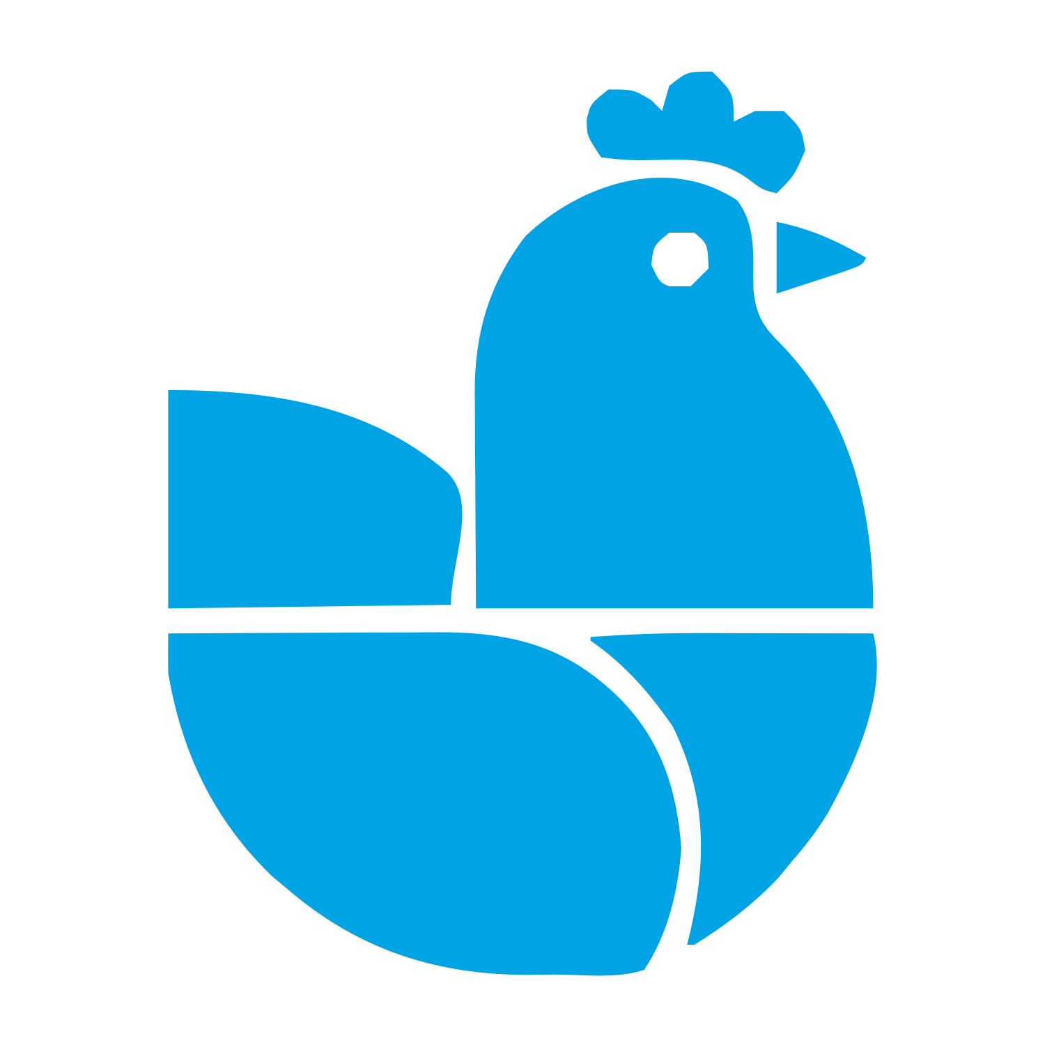 Chicken in Nest Logo #00a3e4