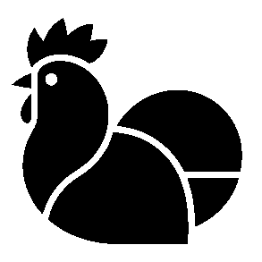 Layered Overlap Chicken Logo