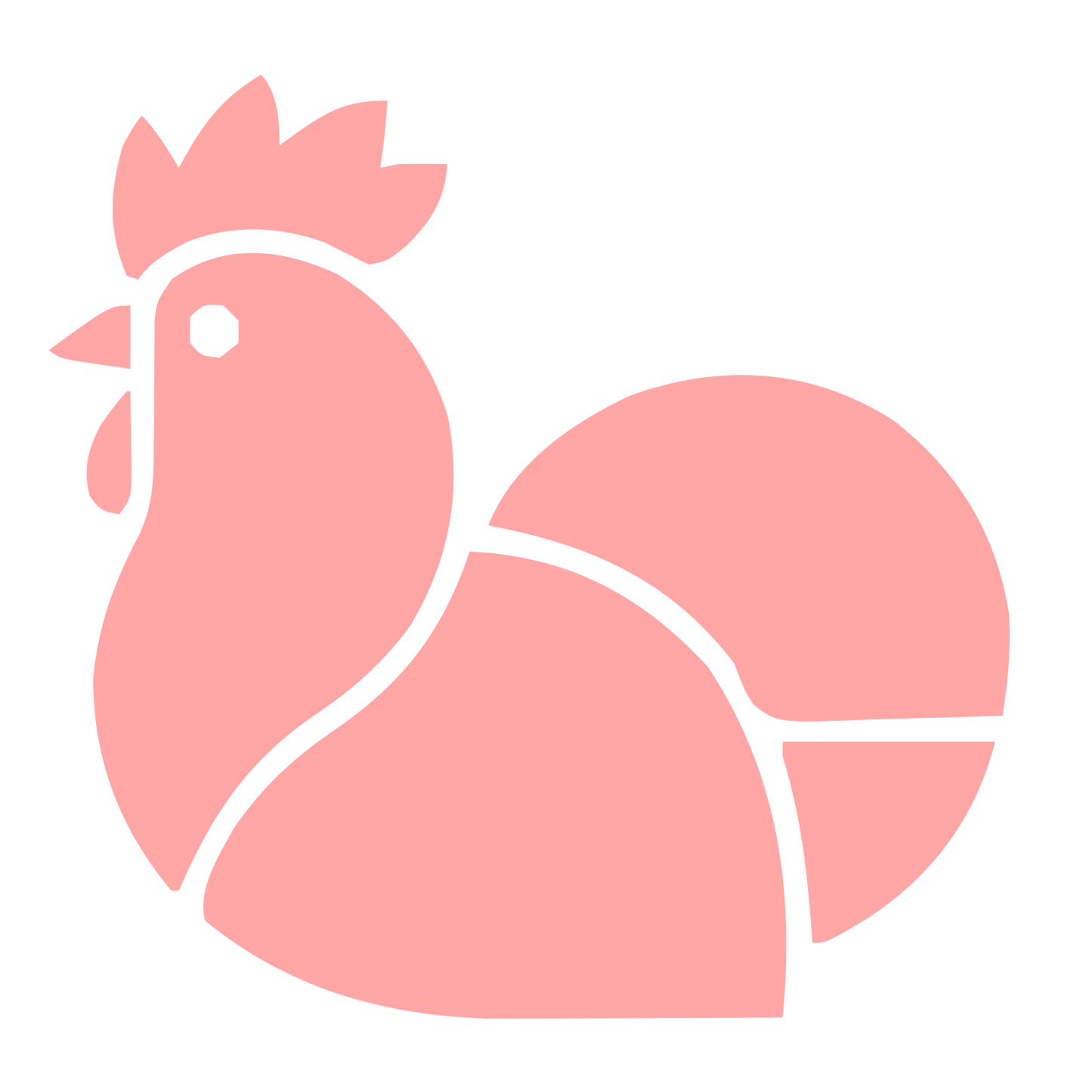 Layered Overlap Chicken Logo #ffa6a6