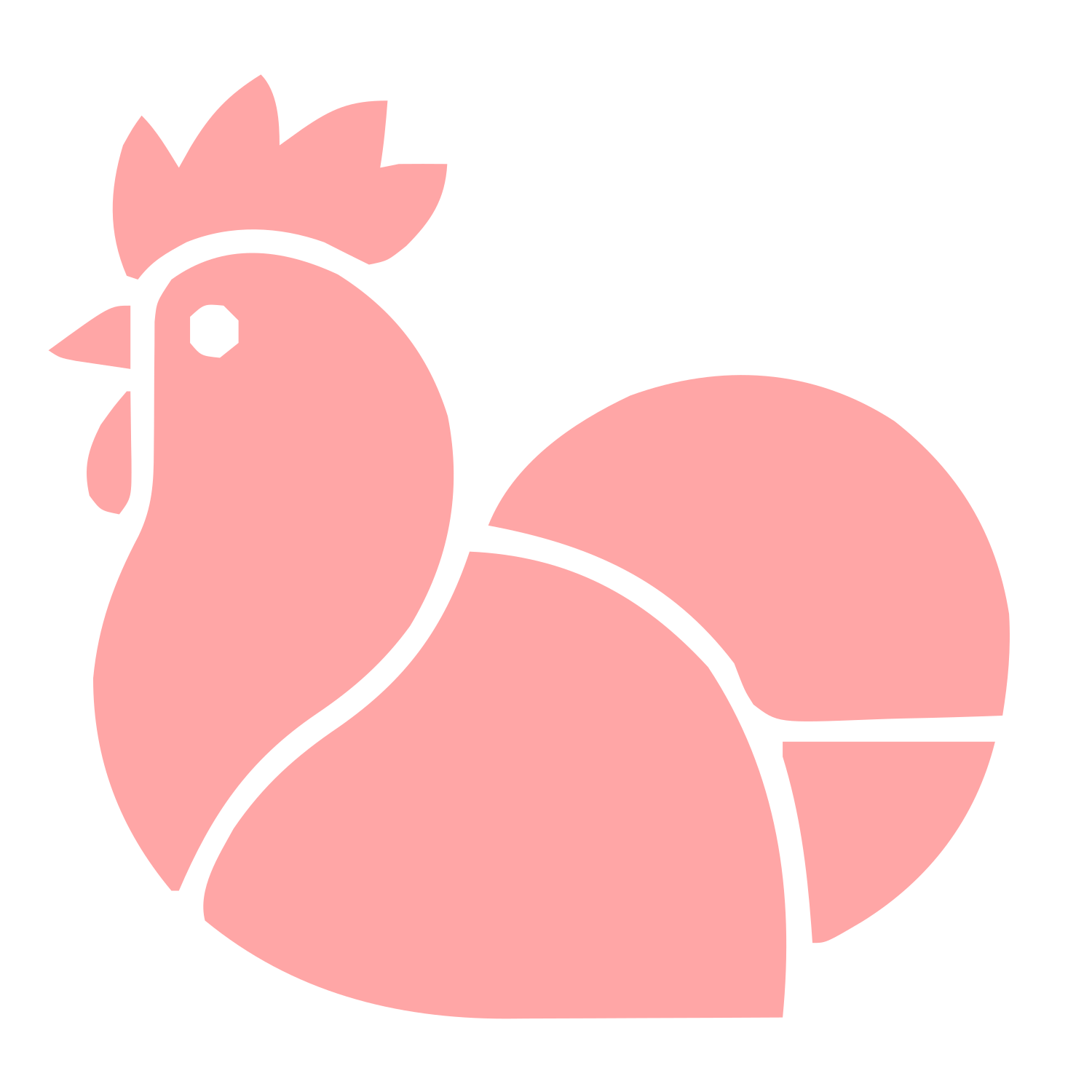 Layered Overlap Chicken Logo #ffa6a6