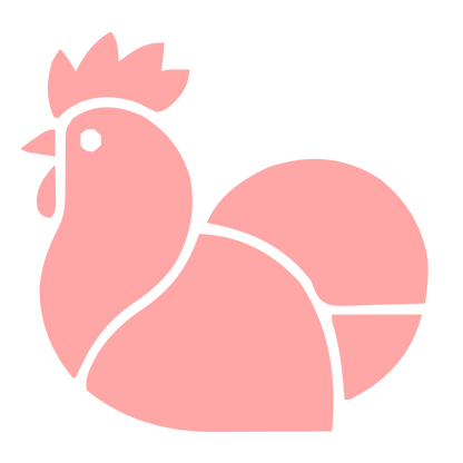 Layered Overlap Chicken Logo #ffa6a6