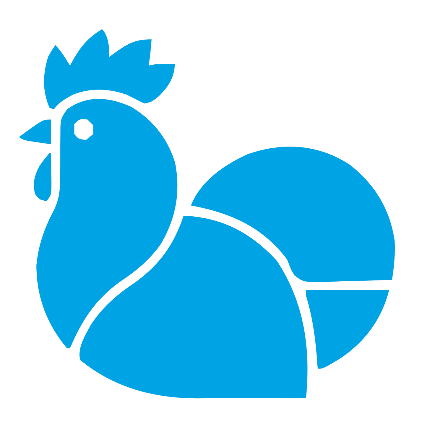 Layered Overlap Chicken Logo #00a3e4