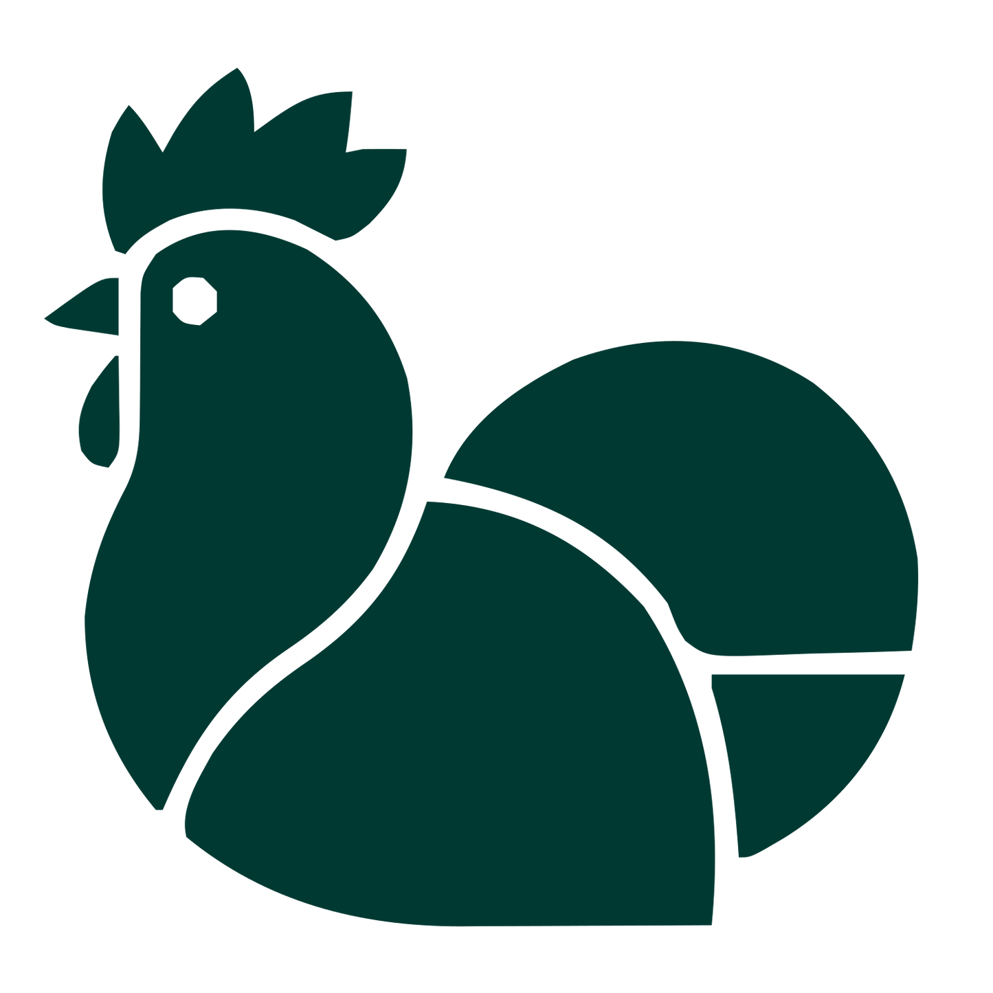 Layered Overlap Chicken Logo #003932