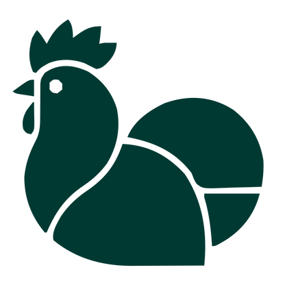 Layered Overlap Chicken Logo #003932