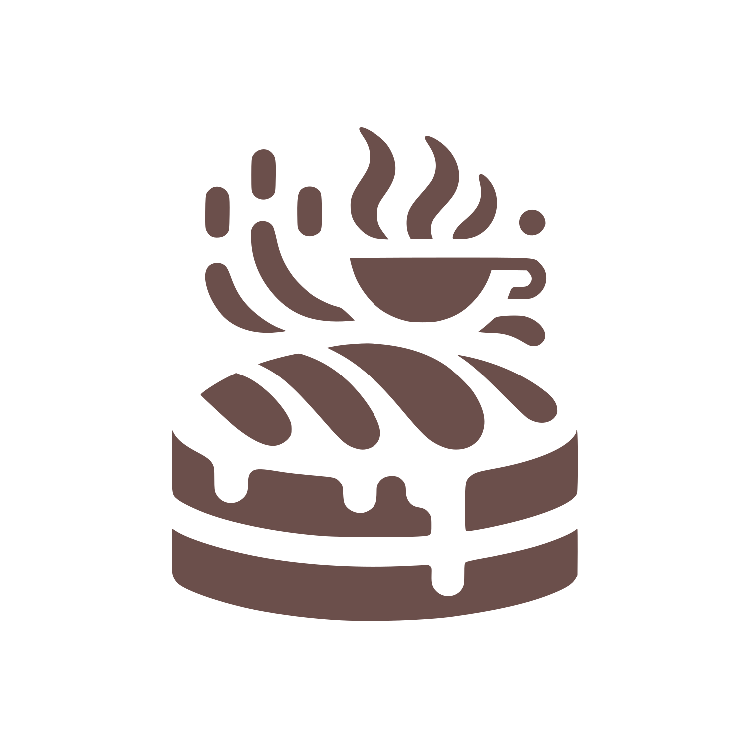 Coffee and Cake Logo #6B4F4B