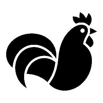 Rooster Silhouette Layered Logo