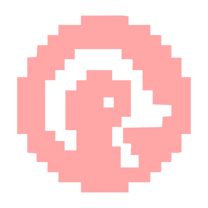 Pixel Duck Circle Logo #ffa6a6