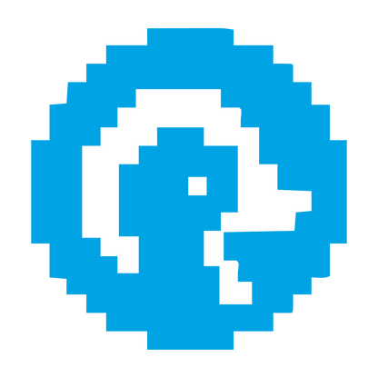Pixel Duck Circle Logo #00a3e4