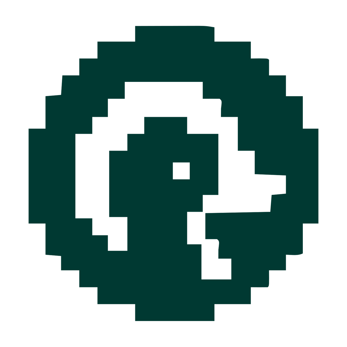 Pixel Duck Circle Logo #003932