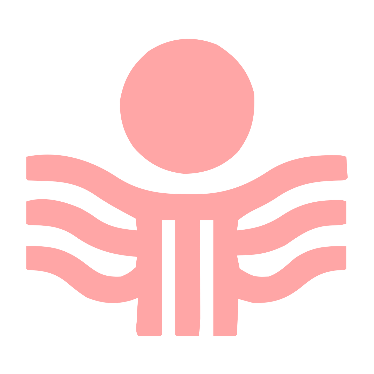Sun and Waves Person Logo #ffa6a6