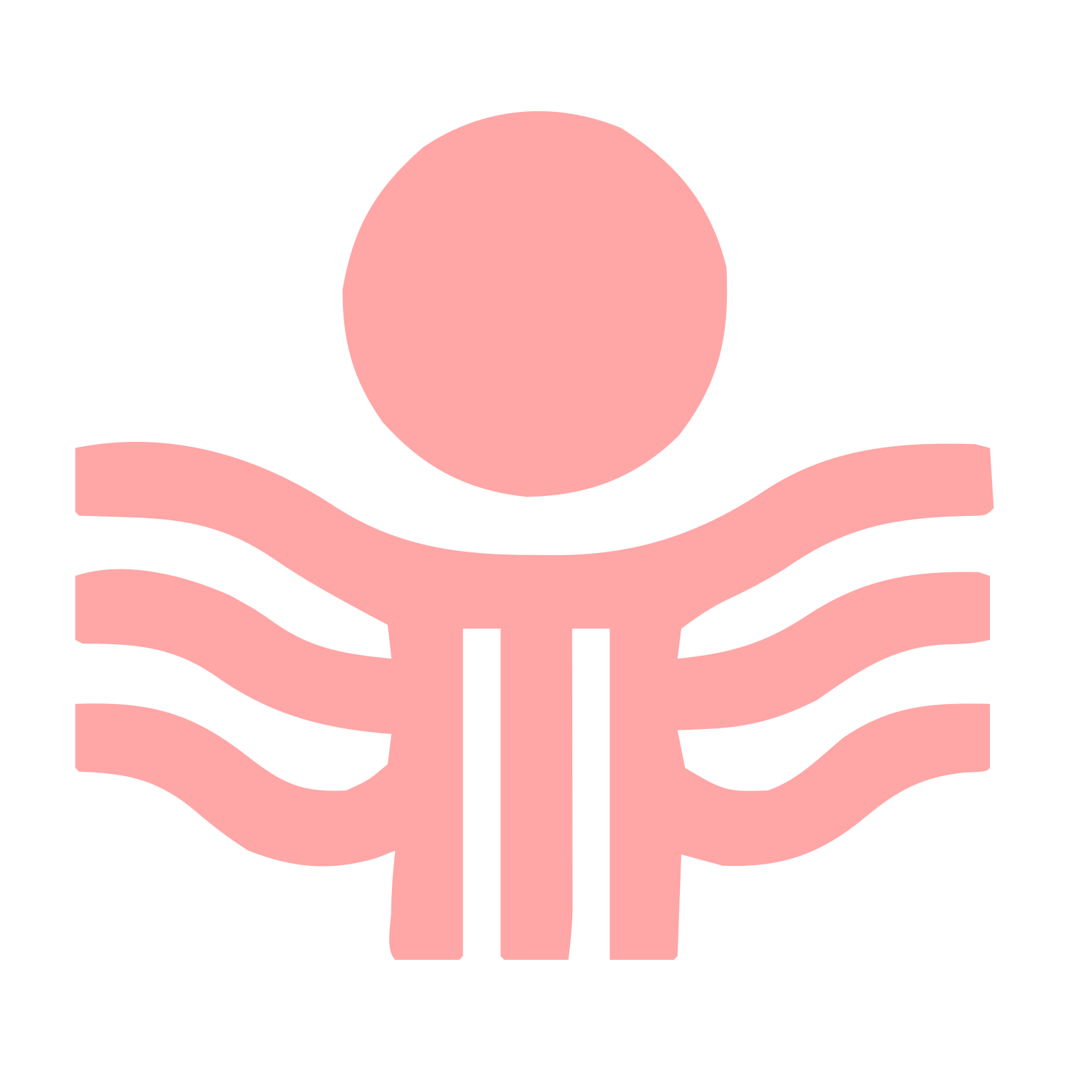 Sun and Waves Person Logo #ffa6a6