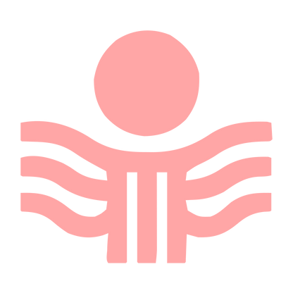 Sun and Waves Person Logo #ffa6a6