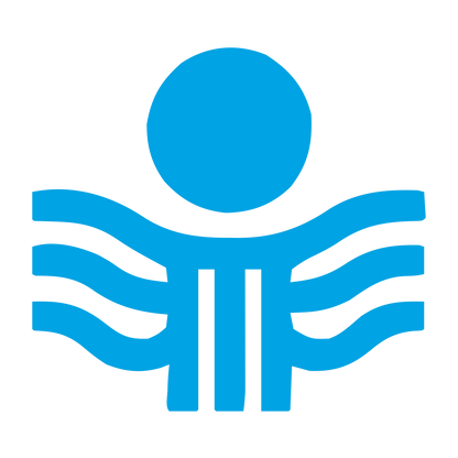 Sun and Waves Person Logo #00a3e4