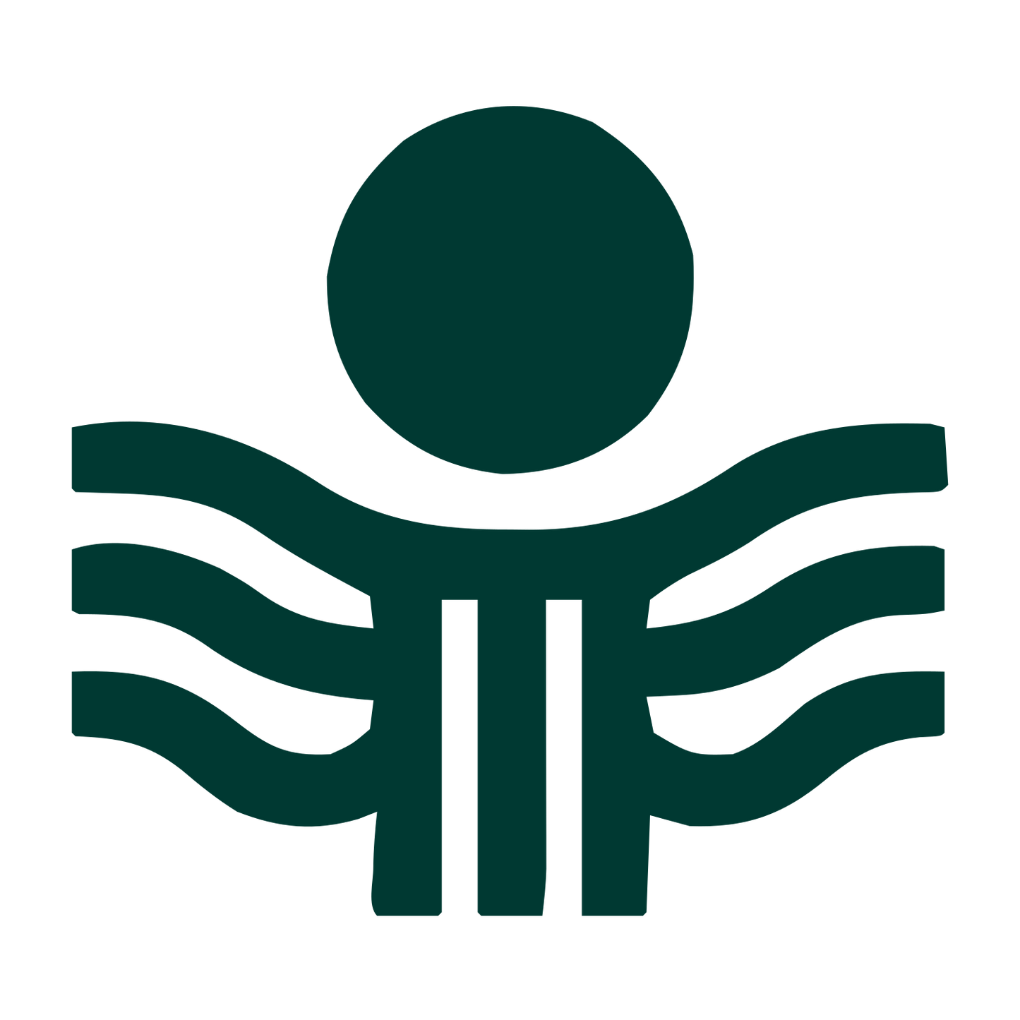 Sun and Waves Person Logo #003932