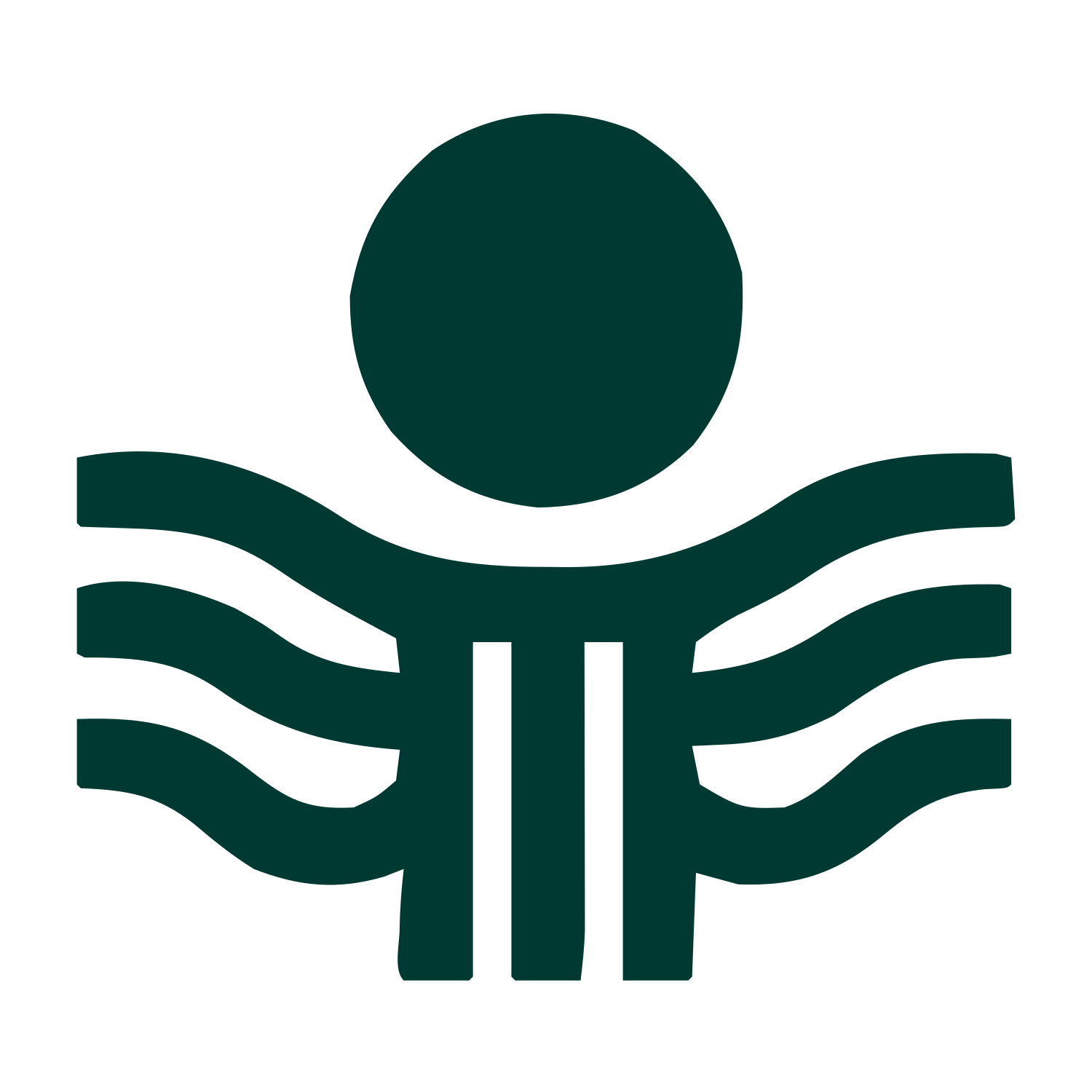 Sun and Waves Person Logo #003932