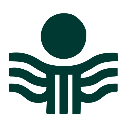 Sun and Waves Person Logo #003932