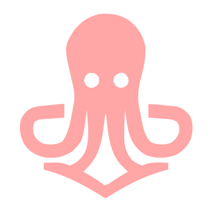 Bold Octopus Emblem Logo #ffa6a6