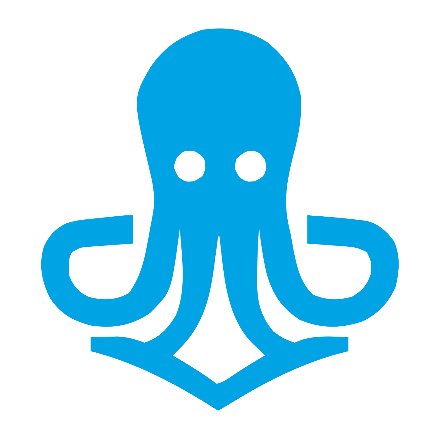Bold Octopus Emblem Logo #00a3e4