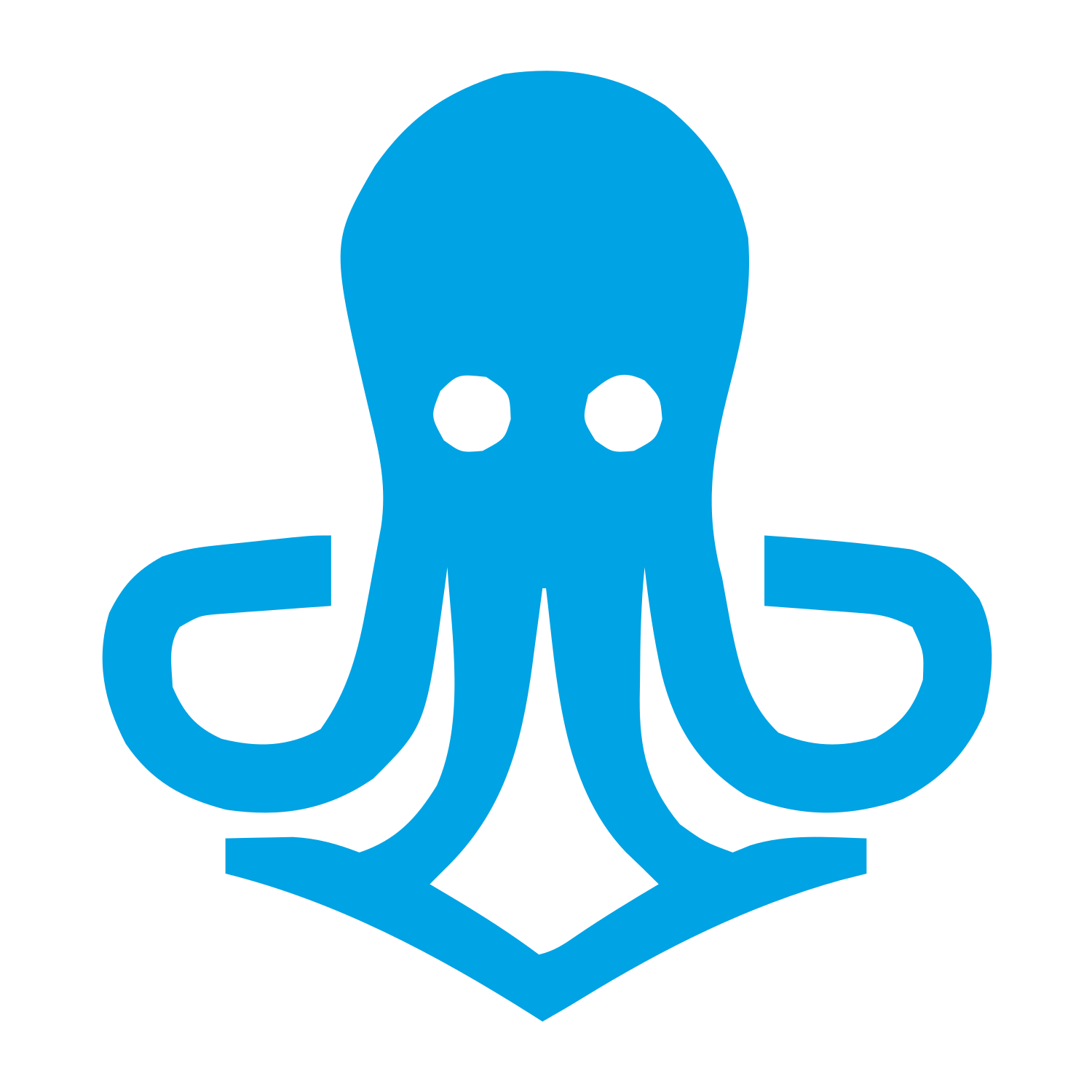 Bold Octopus Emblem Logo #00a3e4