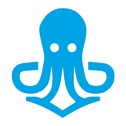 Bold Octopus Emblem Logo #00a3e4