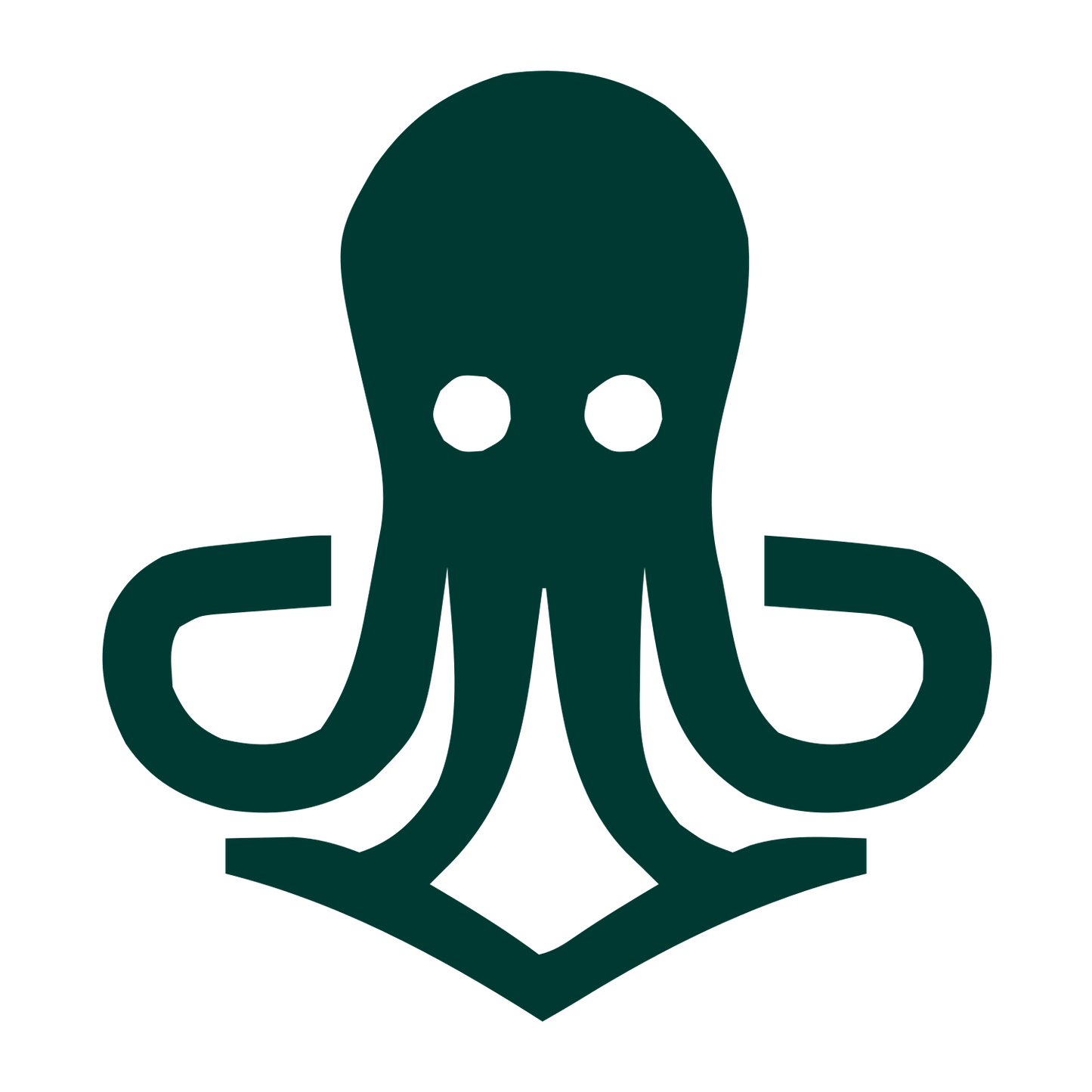Bold Octopus Emblem Logo #003932