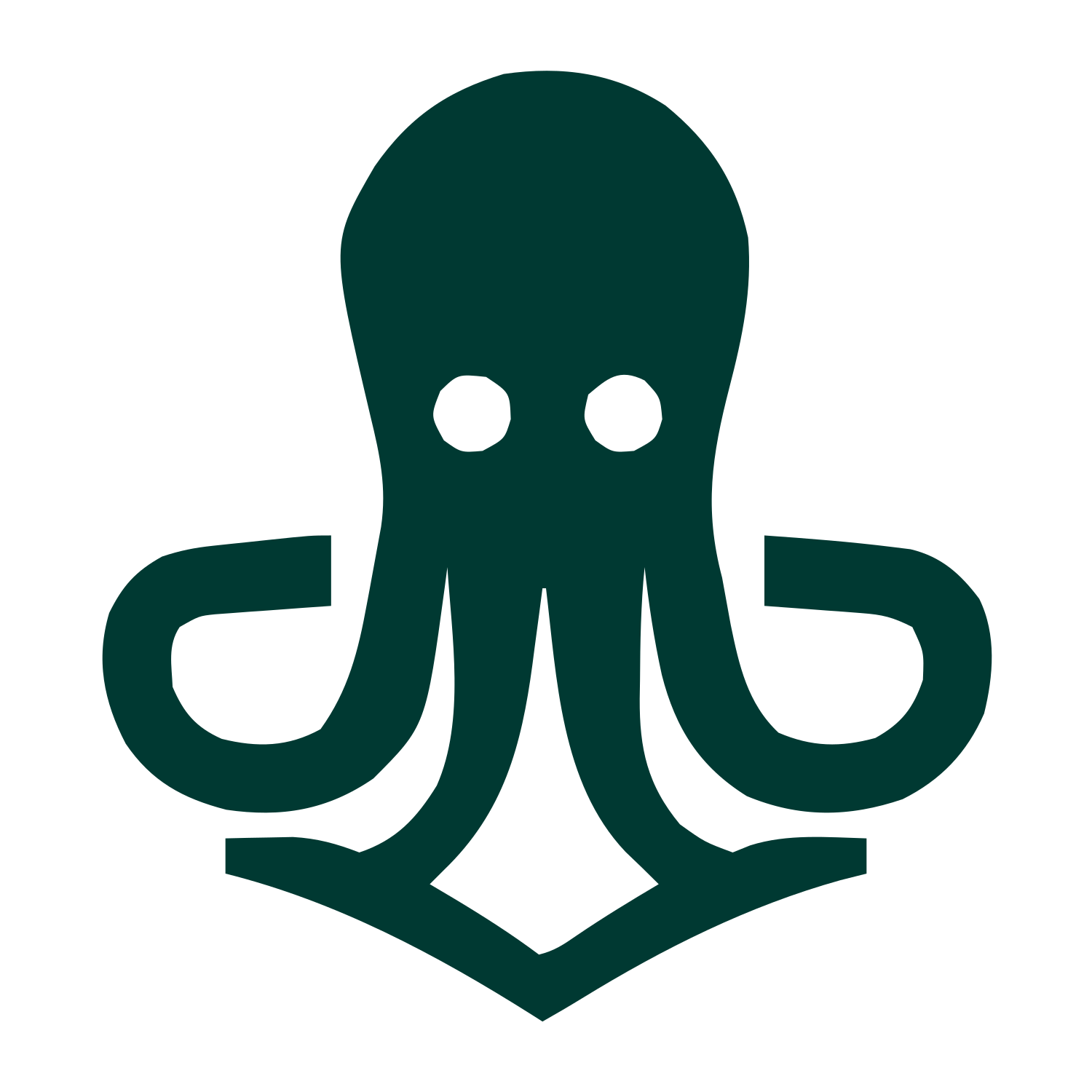 Bold Octopus Emblem Logo #003932