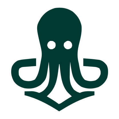 Bold Octopus Emblem Logo #003932