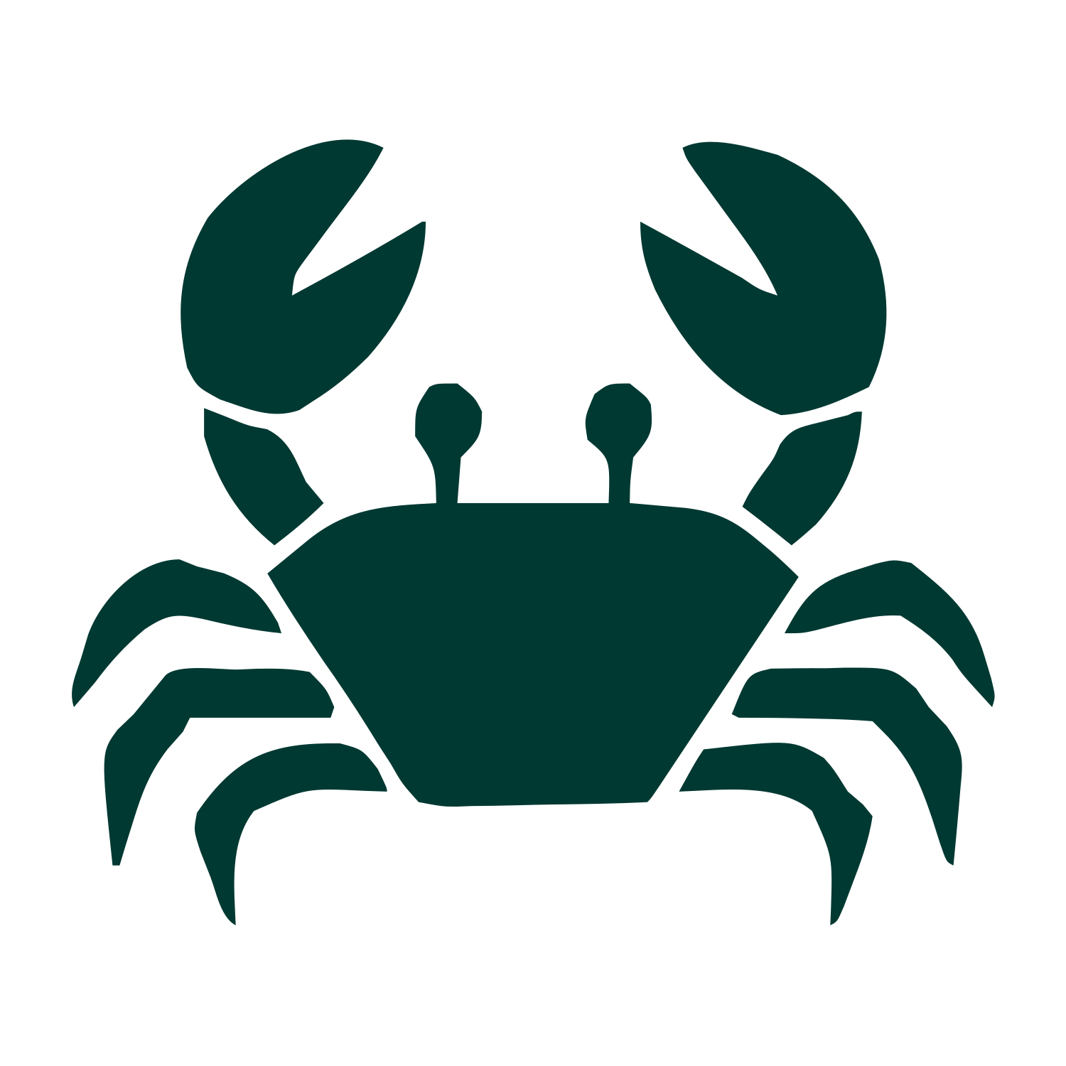 Crab Pictogram Logo #003932