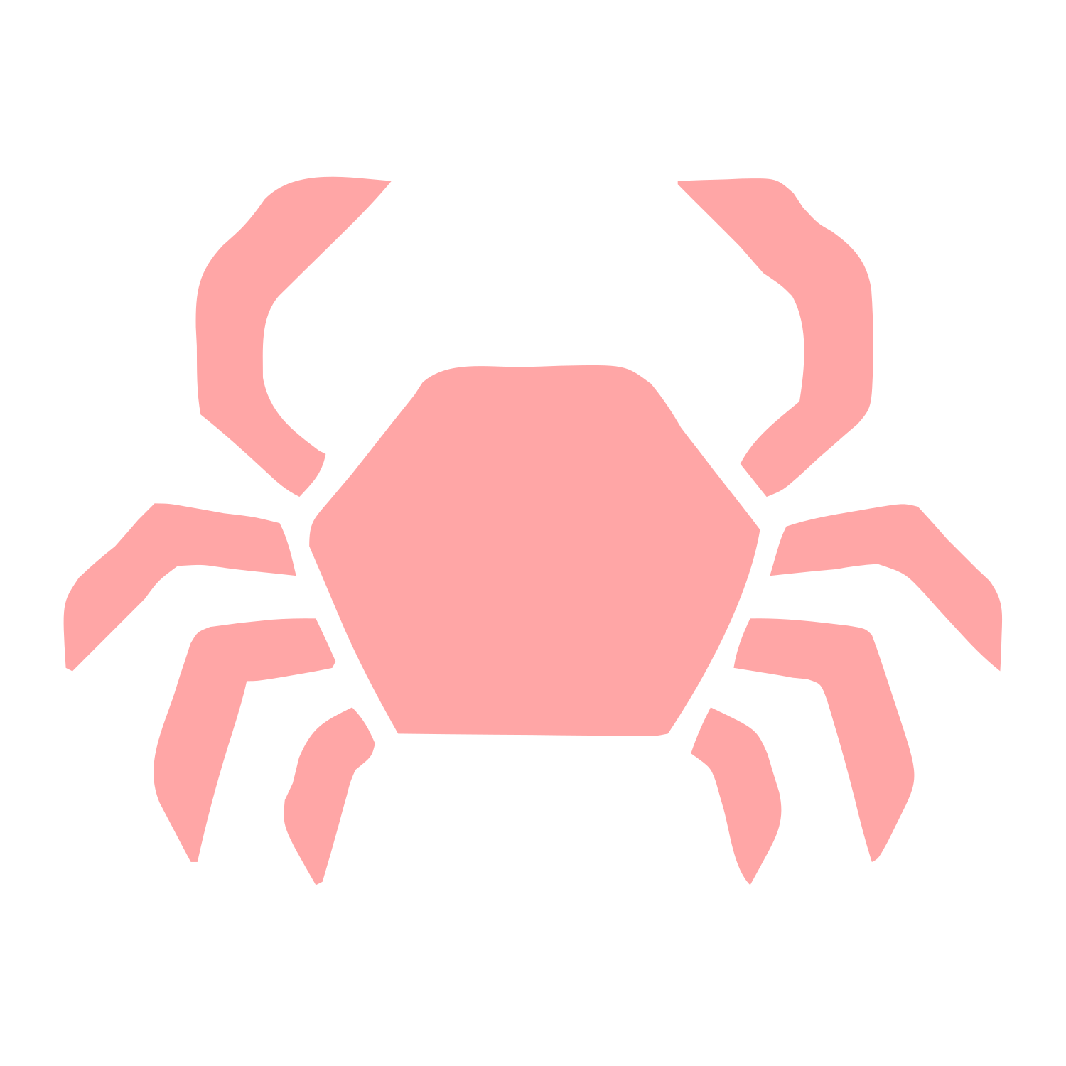 Crab Pictogram Logo #ffa6a6