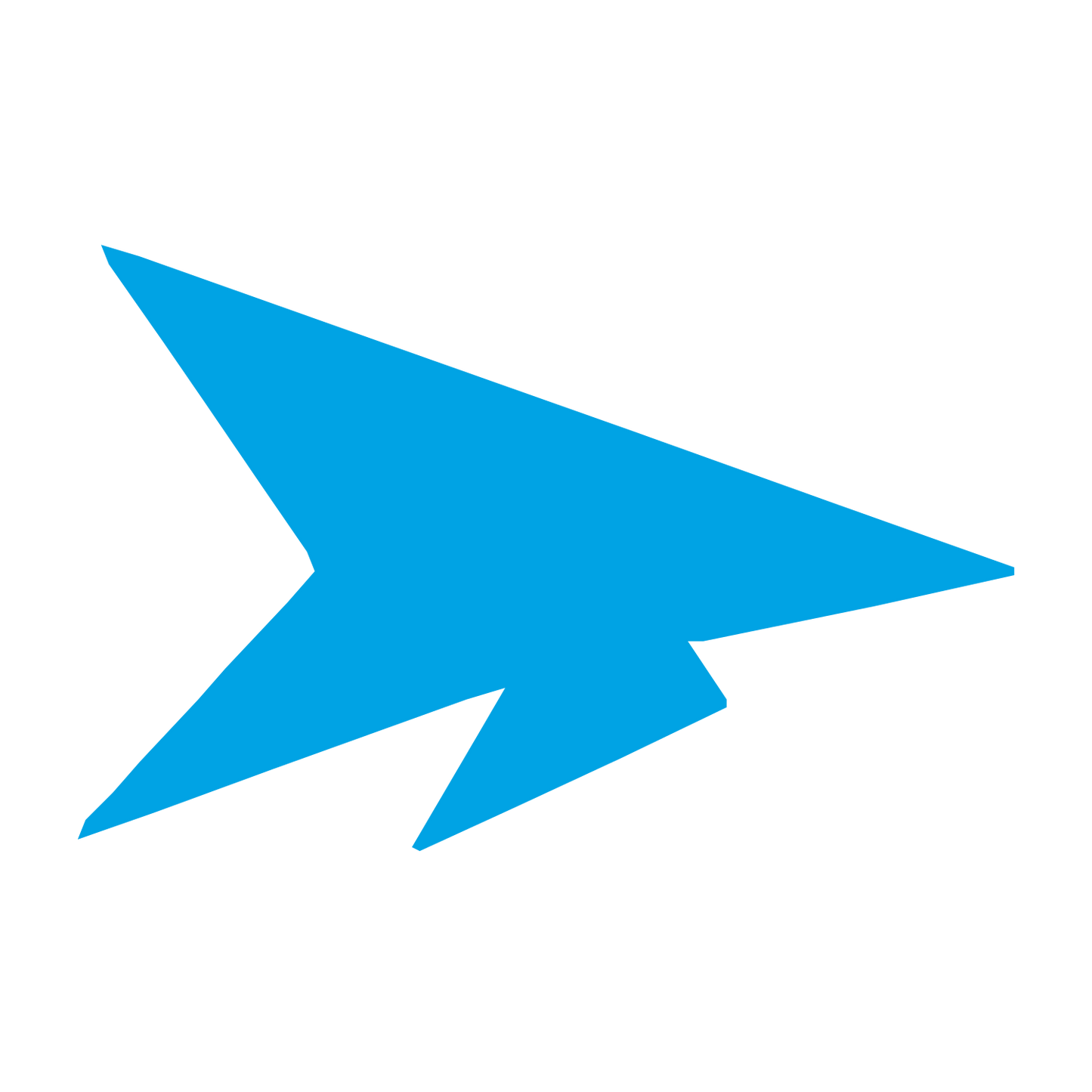 Sharp Arrow Shark Logo #00a3e4