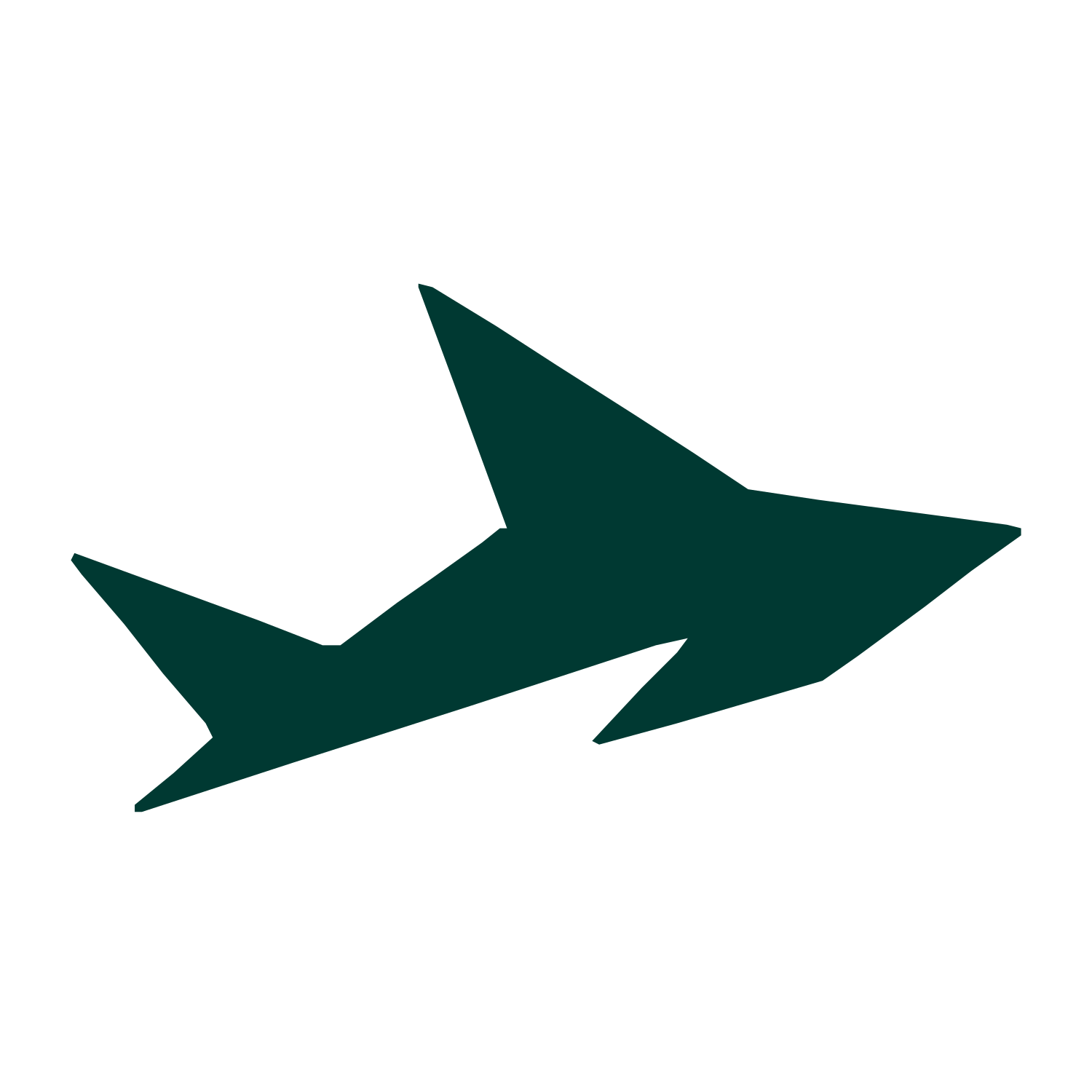 Sharp Shark Fin Logo #003932