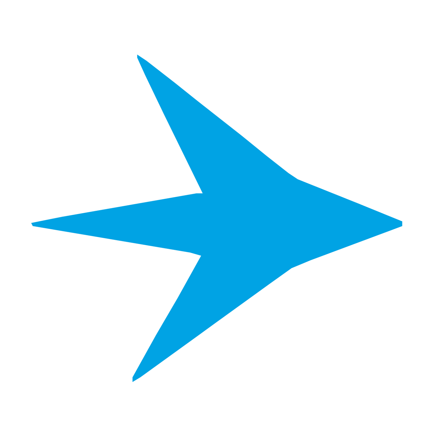 Shark Fin Arrow Logo #00a3e4