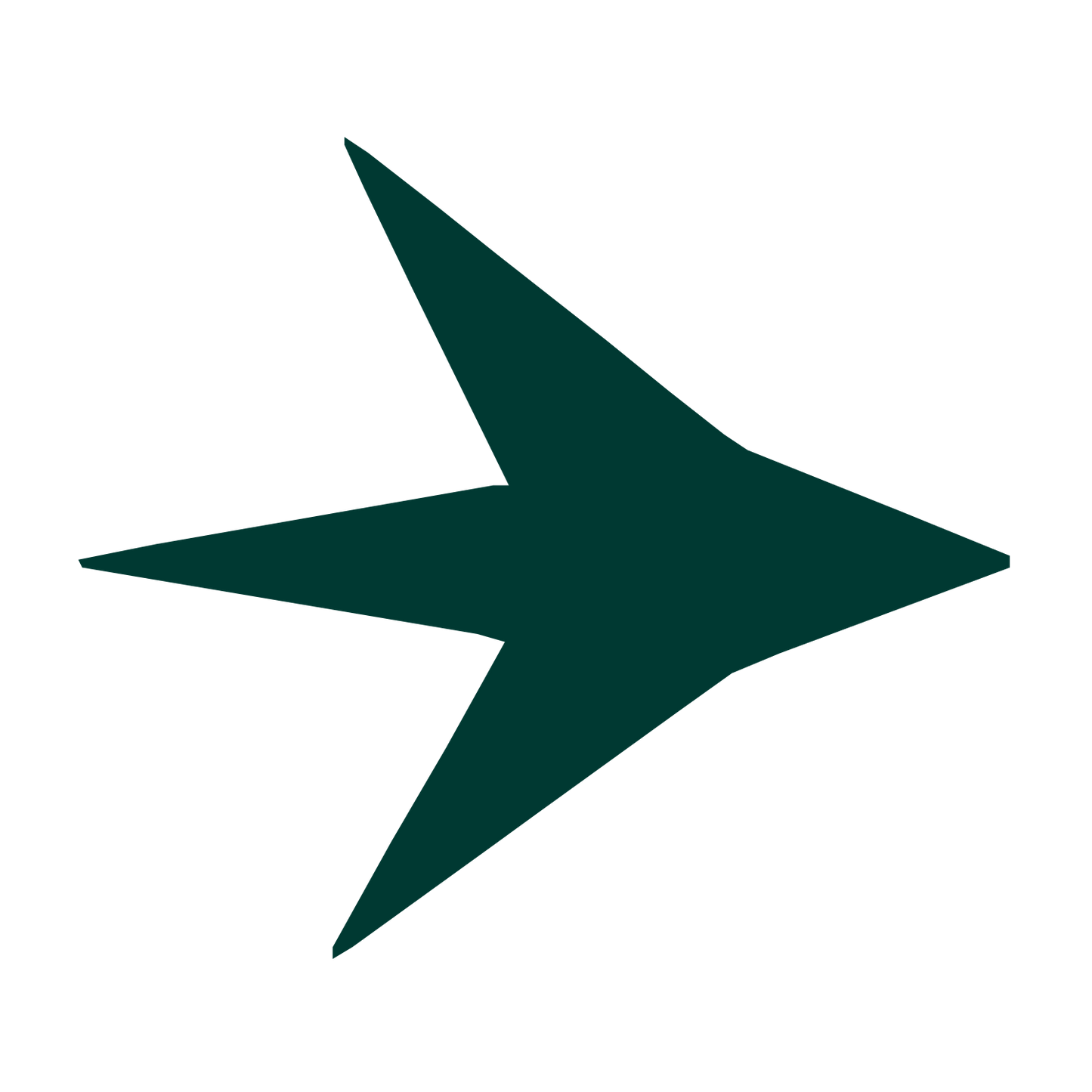 Shark Fin Arrow Logo #003932