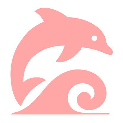 Bold Dolphin Wave Logo #ffa6a6