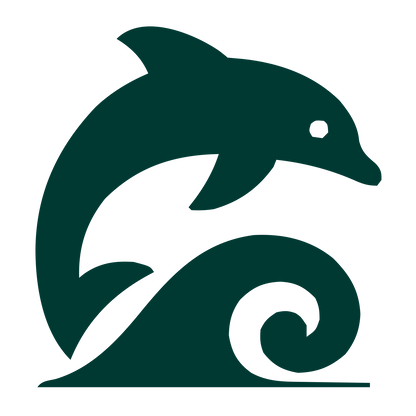 Bold Dolphin Wave Logo #003932