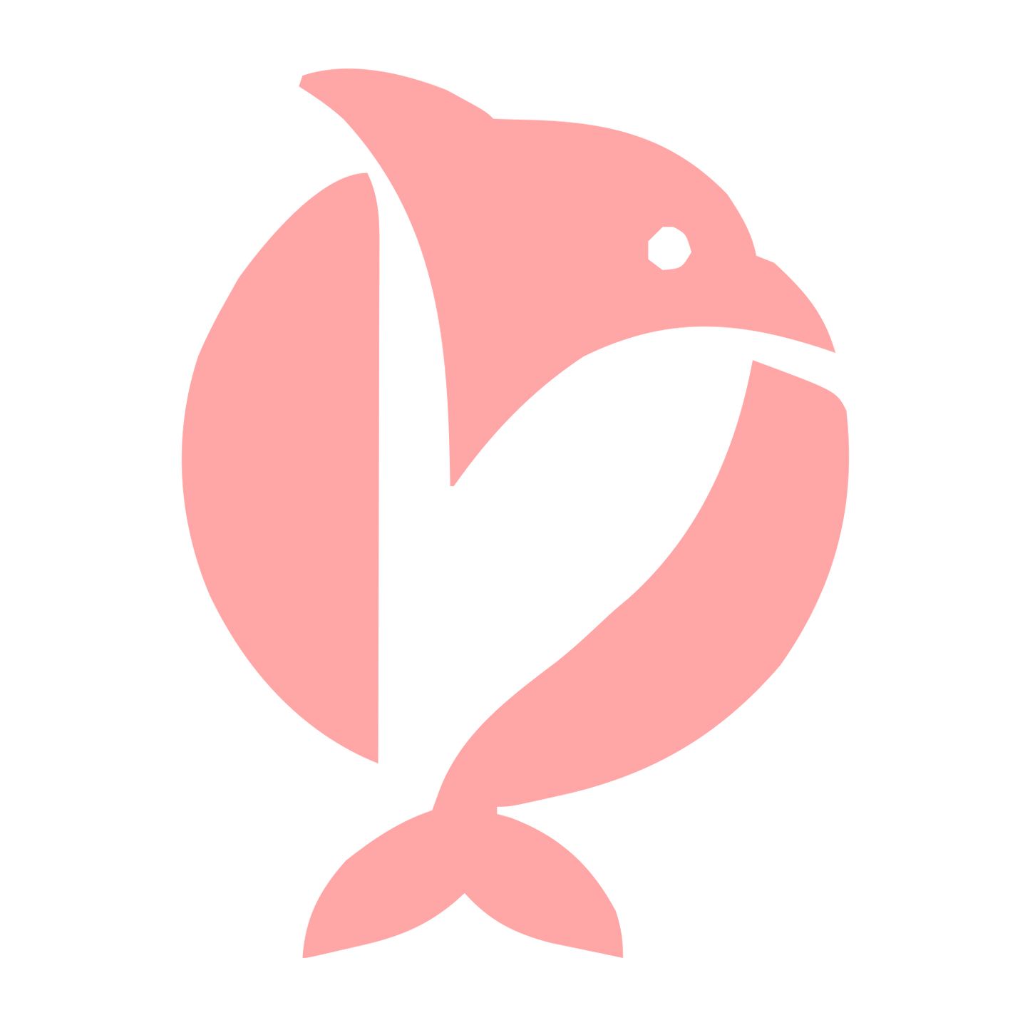 Bold Geometric Dolphin Logo #ffa6a6