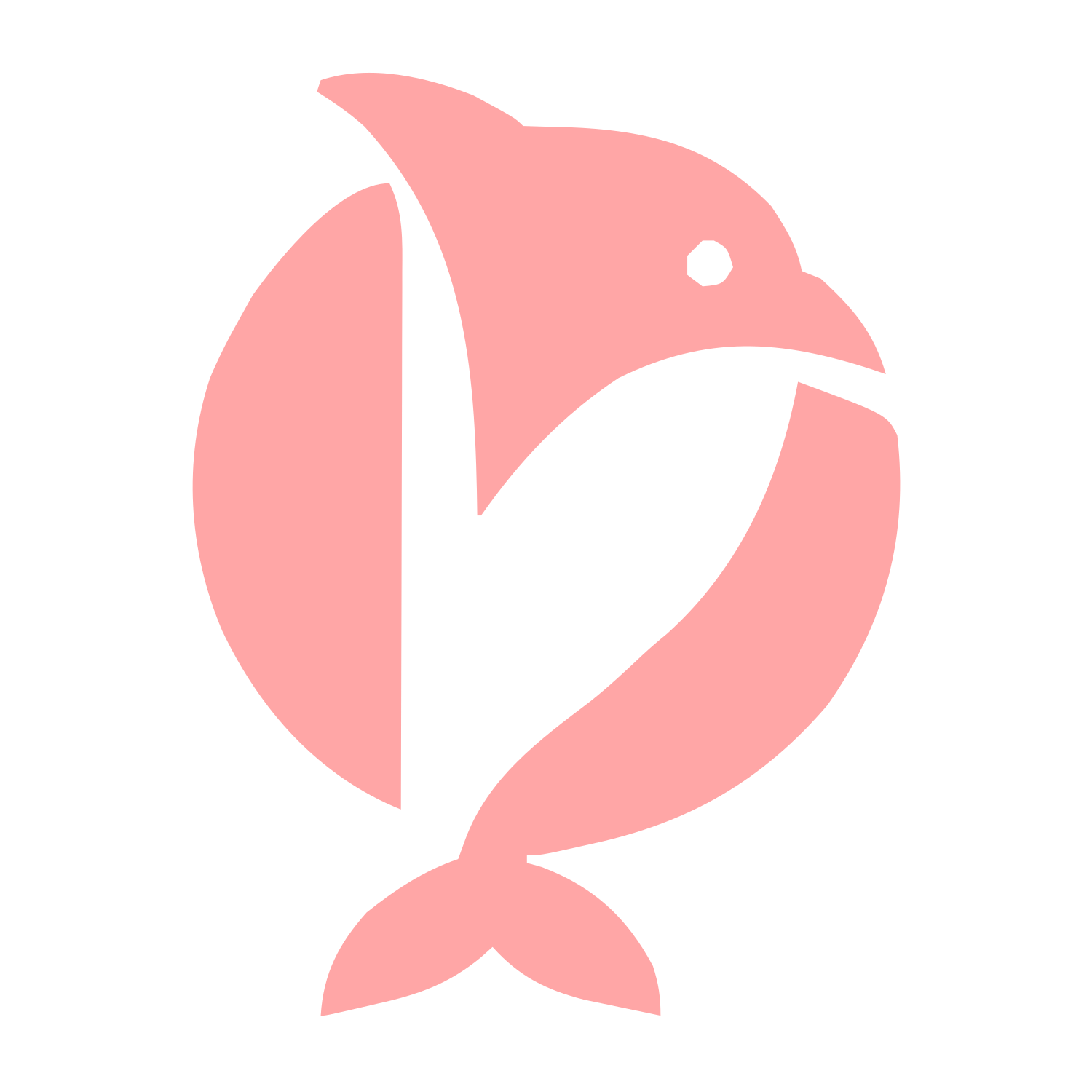 Bold Geometric Dolphin Logo #ffa6a6