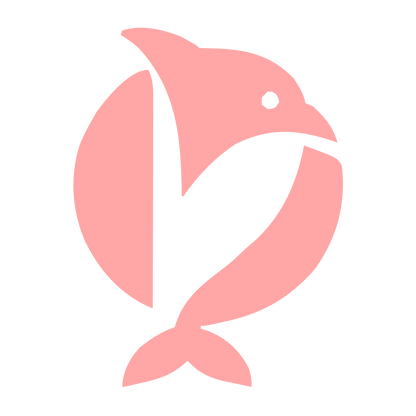 Bold Geometric Dolphin Logo #ffa6a6