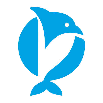 Bold Geometric Dolphin Logo #00a3e4