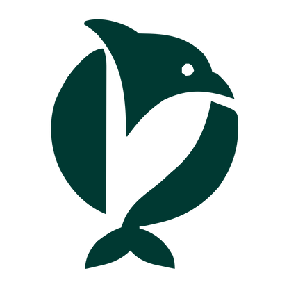 Bold Geometric Dolphin Logo #003932