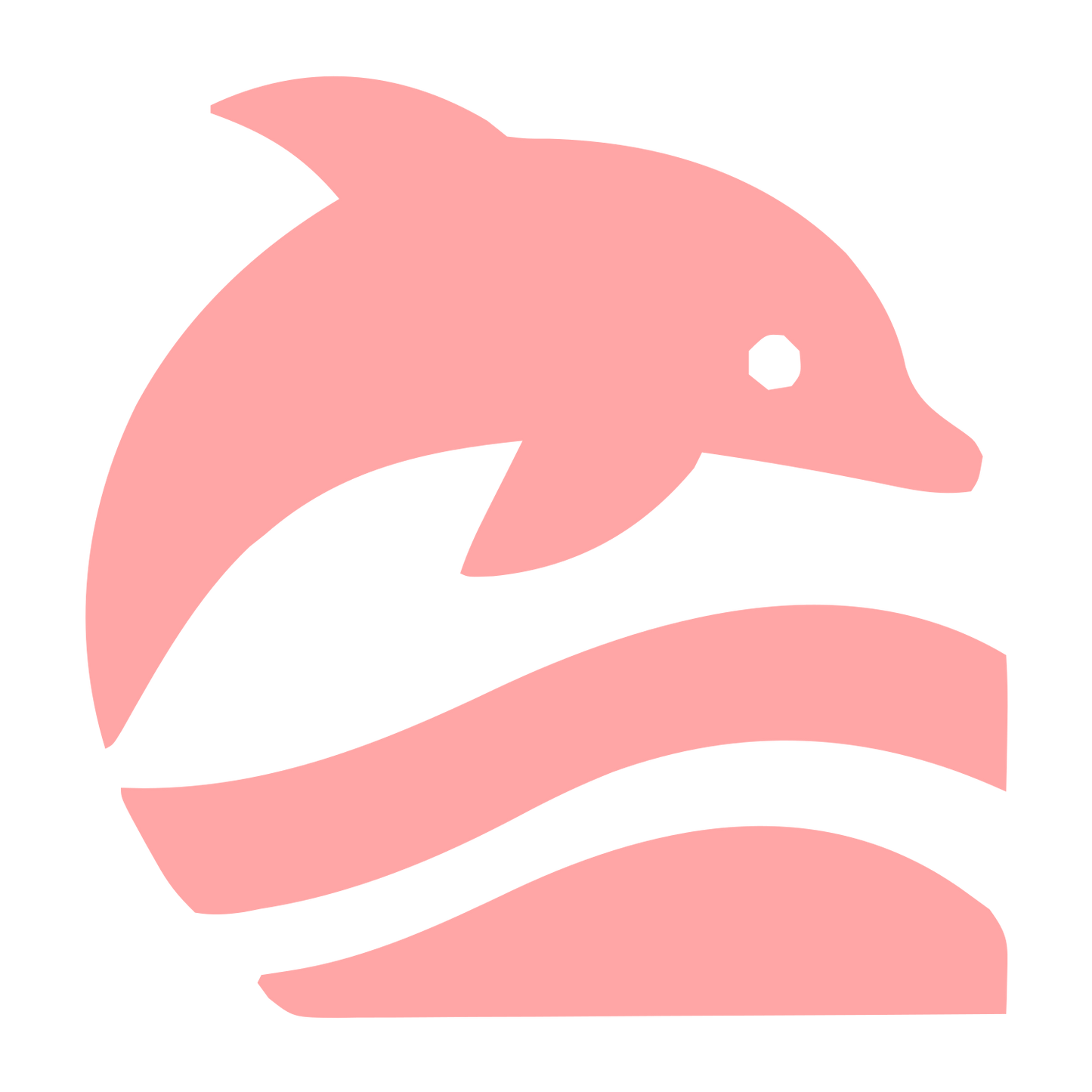 Bold Dolphin Wave Logo #ffa6a6