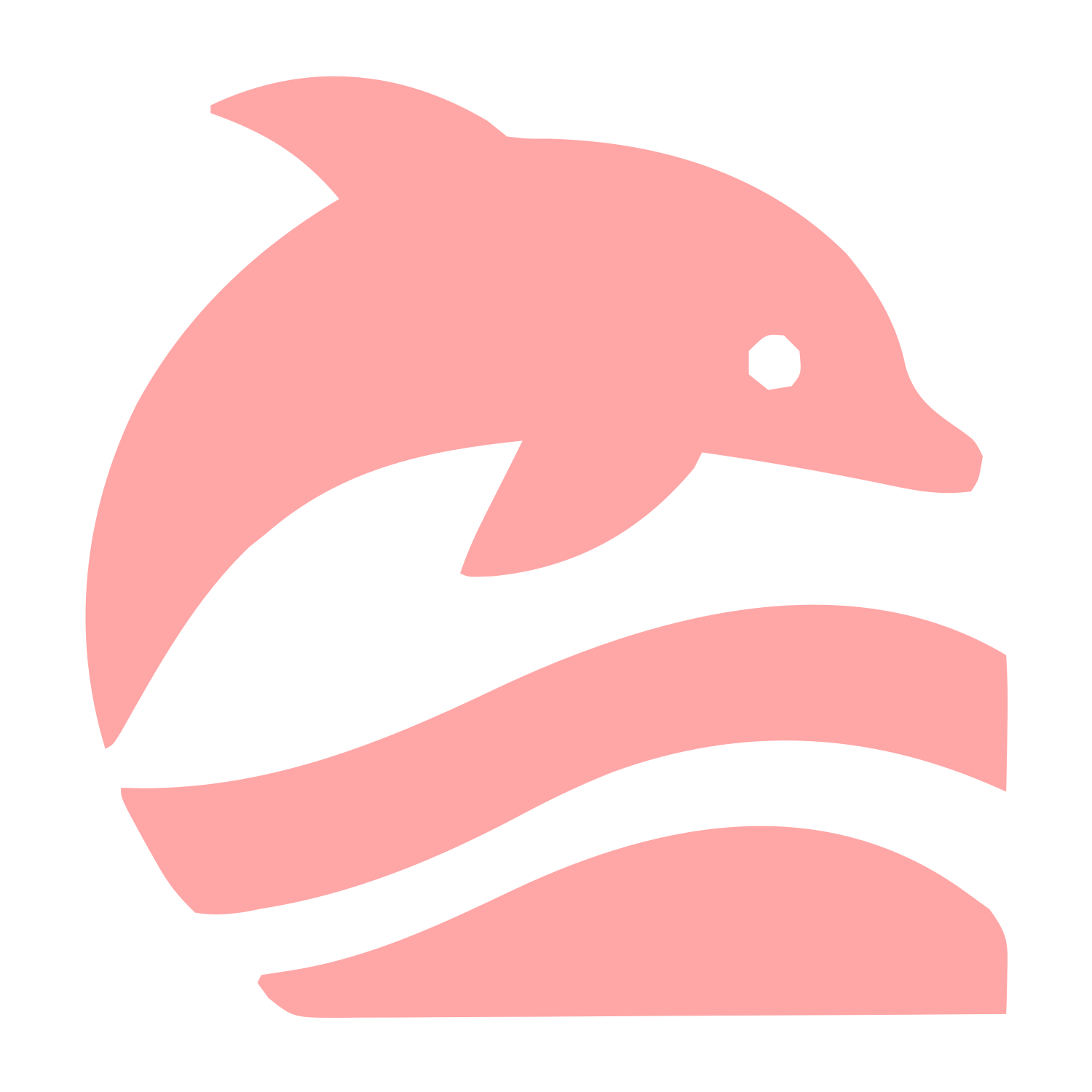 Bold Dolphin Wave Logo #ffa6a6