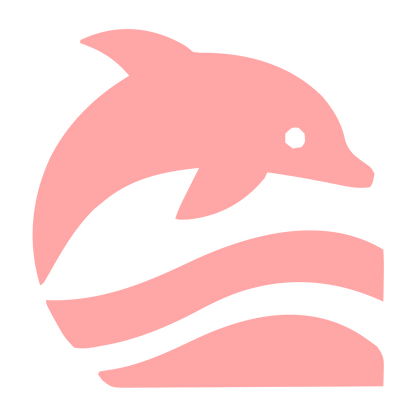 Bold Dolphin Wave Logo #ffa6a6