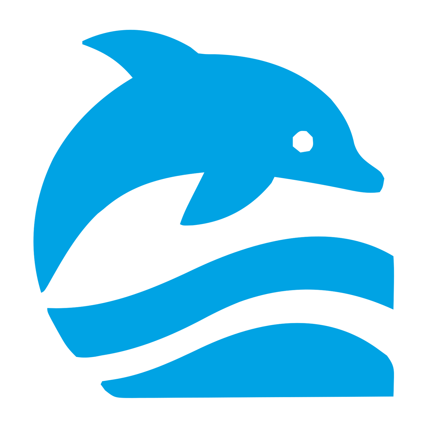 Bold Dolphin Wave Logo #00a3e4