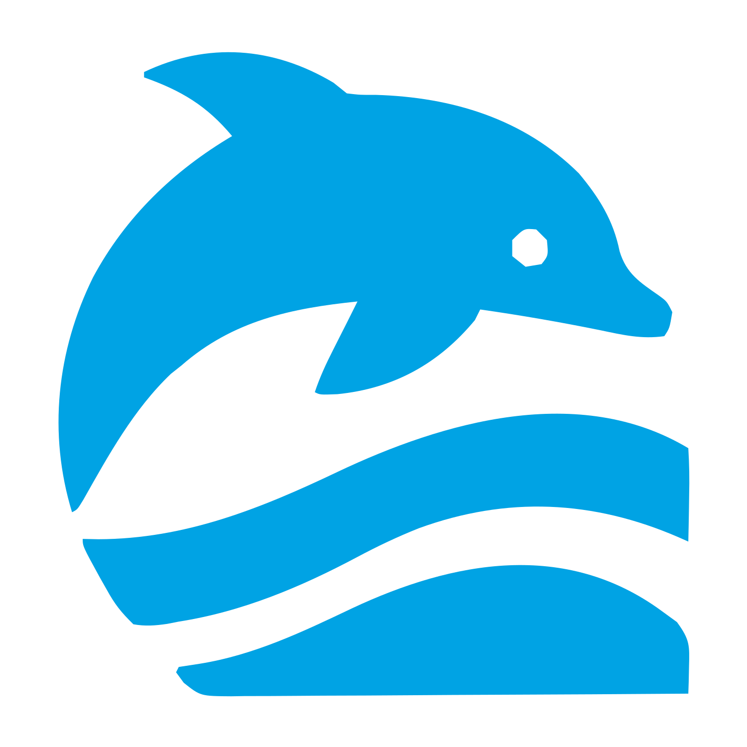 Bold Dolphin Wave Logo #00a3e4